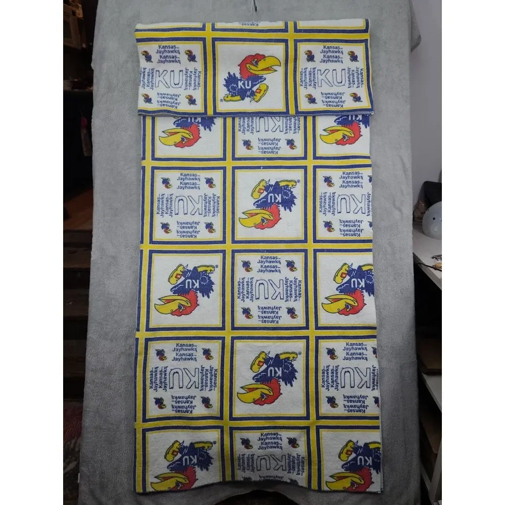 Vintage Kansas Jayhawks Blanket 70X82
